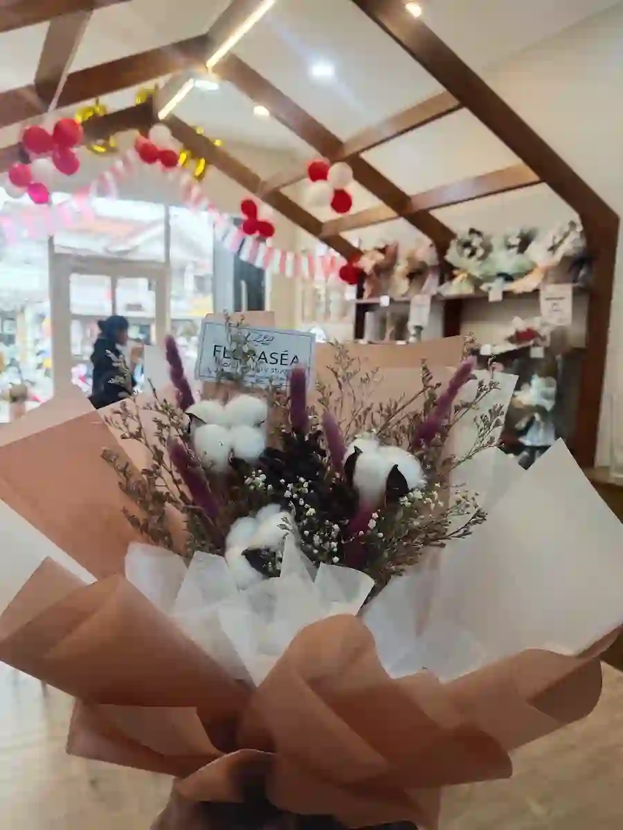 Buket dried flower Florasea — cotton dan lavender
